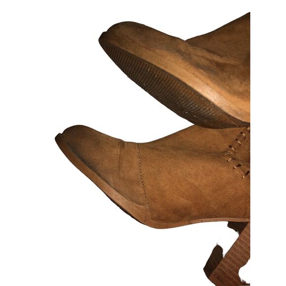 Qupid Womens Brown Suede Ankle Boots Size 6 M- back zipper - heels - Picture 7 of 9